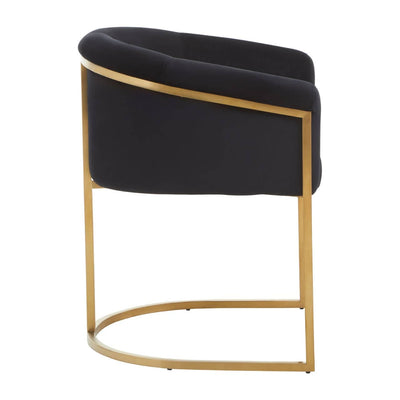 Noosa & Co. Dining Vogue Black Velvet And Matte Gold Dining Chair House of Isabella UK