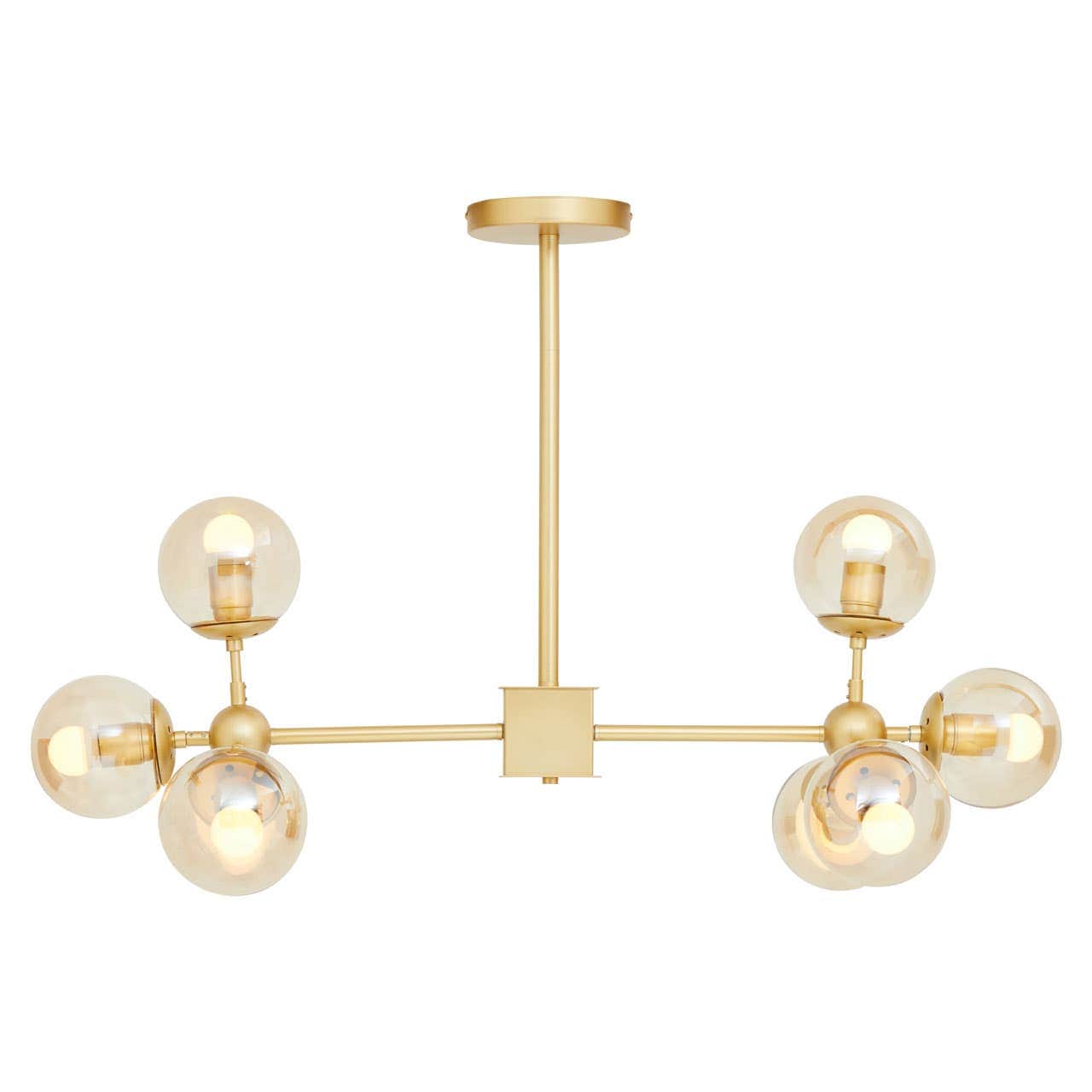 Noosa & Co. Lighting Abira Eight Bulb Gold Finish Pendant Light House of Isabella UK