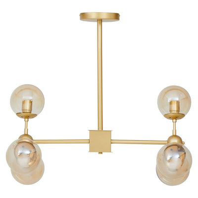 Noosa & Co. Lighting Abira Six Bulb Gold Finish Pendant Light House of Isabella UK
