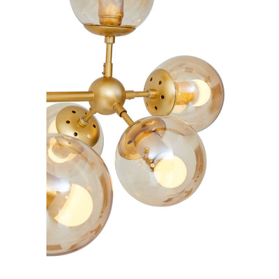 Noosa & Co. Lighting Abira Twelve Bulb Gold Finish Pendant Light House of Isabella UK