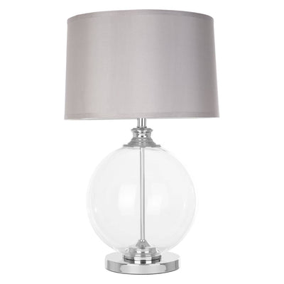Noosa & Co. Lighting Edna Small Silver Silk Shade Table Lamp House of Isabella UK