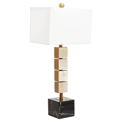 Noosa & Co. Lighting Marmo White Fabric Shade Table Lamp House of Isabella UK