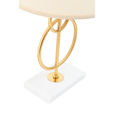 Noosa & Co. Lighting Zara White And Gold Circles Table Lamp House of Isabella UK