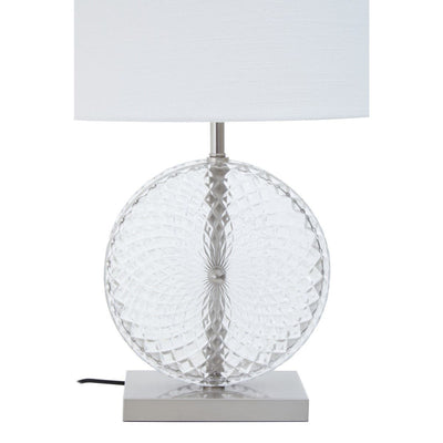 Noosa & Co. Lighting Zarni Glass And Brushed Chrome Table Lamp House of Isabella UK