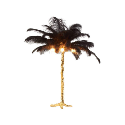 Noosa & Co. Lighting Zendaya Black Ostrich Feather Table Lamp House of Isabella UK