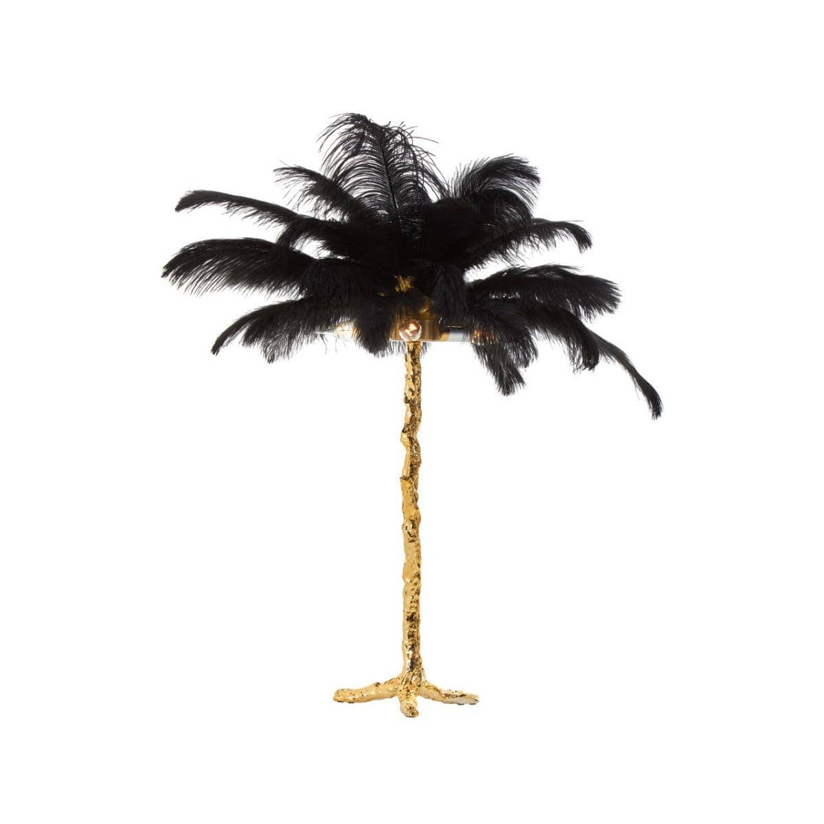 Noosa & Co. Lighting Zendaya Black Ostrich Feather Table Lamp House of Isabella UK