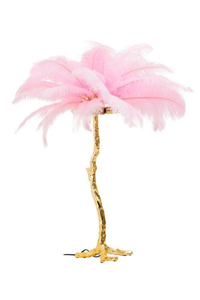 Noosa & Co. Lighting Zendaya Pink Ostrich Feather Table Lamp House of Isabella UK