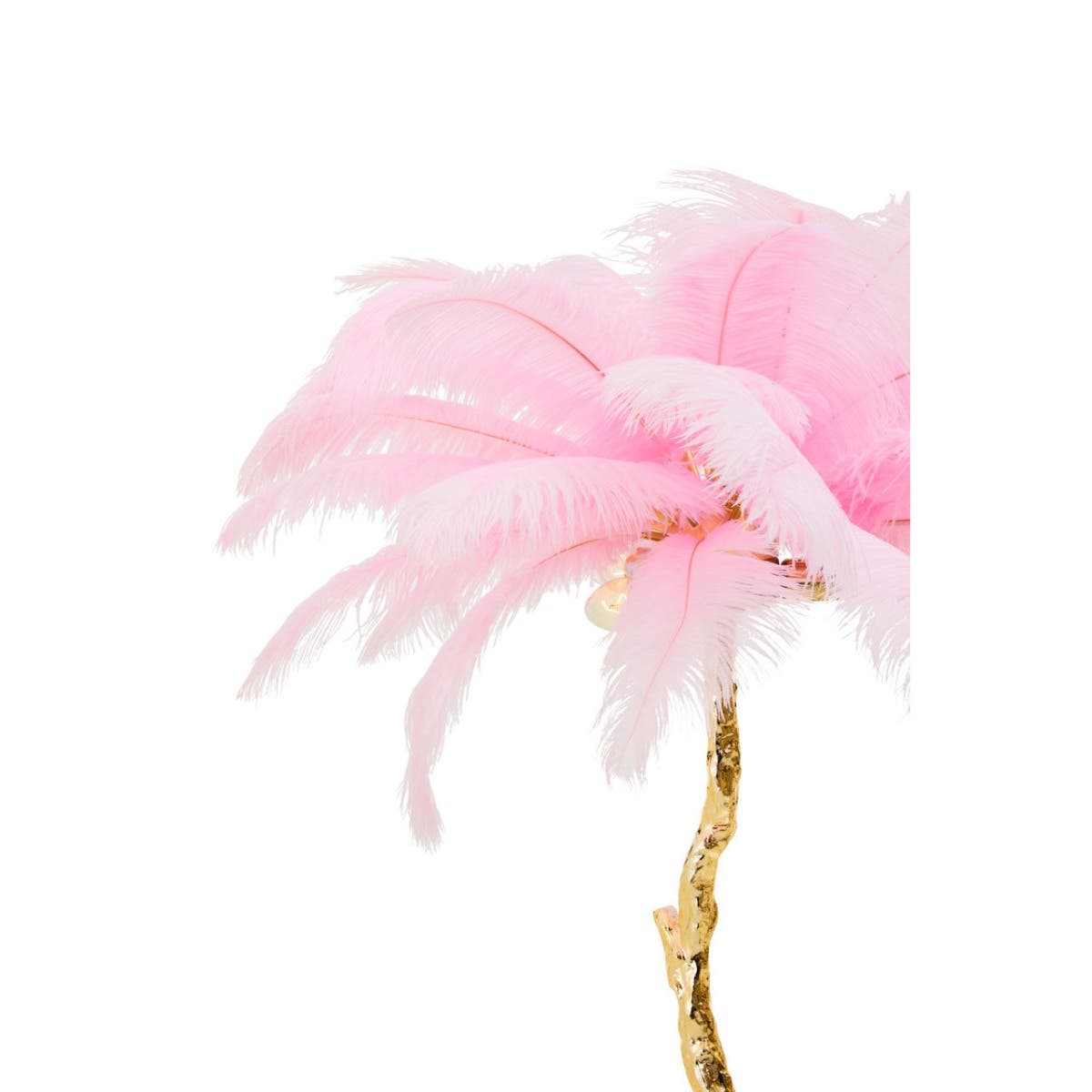 Noosa & Co. Lighting Zendaya Pink Ostrich Feather Table Lamp House of Isabella UK