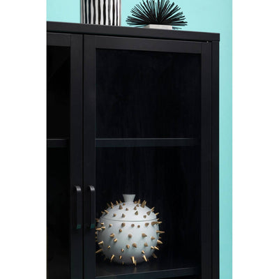 Noosa & Co. Living Acier Two Door Black Cabinet With Shelf House of Isabella UK