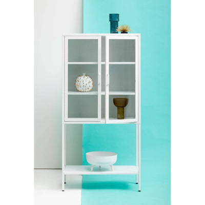 Noosa & Co. Living Acier Two Door White Cabinet With Shelf House of Isabella UK