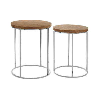 Noosa & Co. Living Agra Set Of 2 Round Side Tables House of Isabella UK