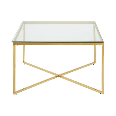 Noosa & Co. Living Allure Gold Finish Cross Base End Table House of Isabella UK