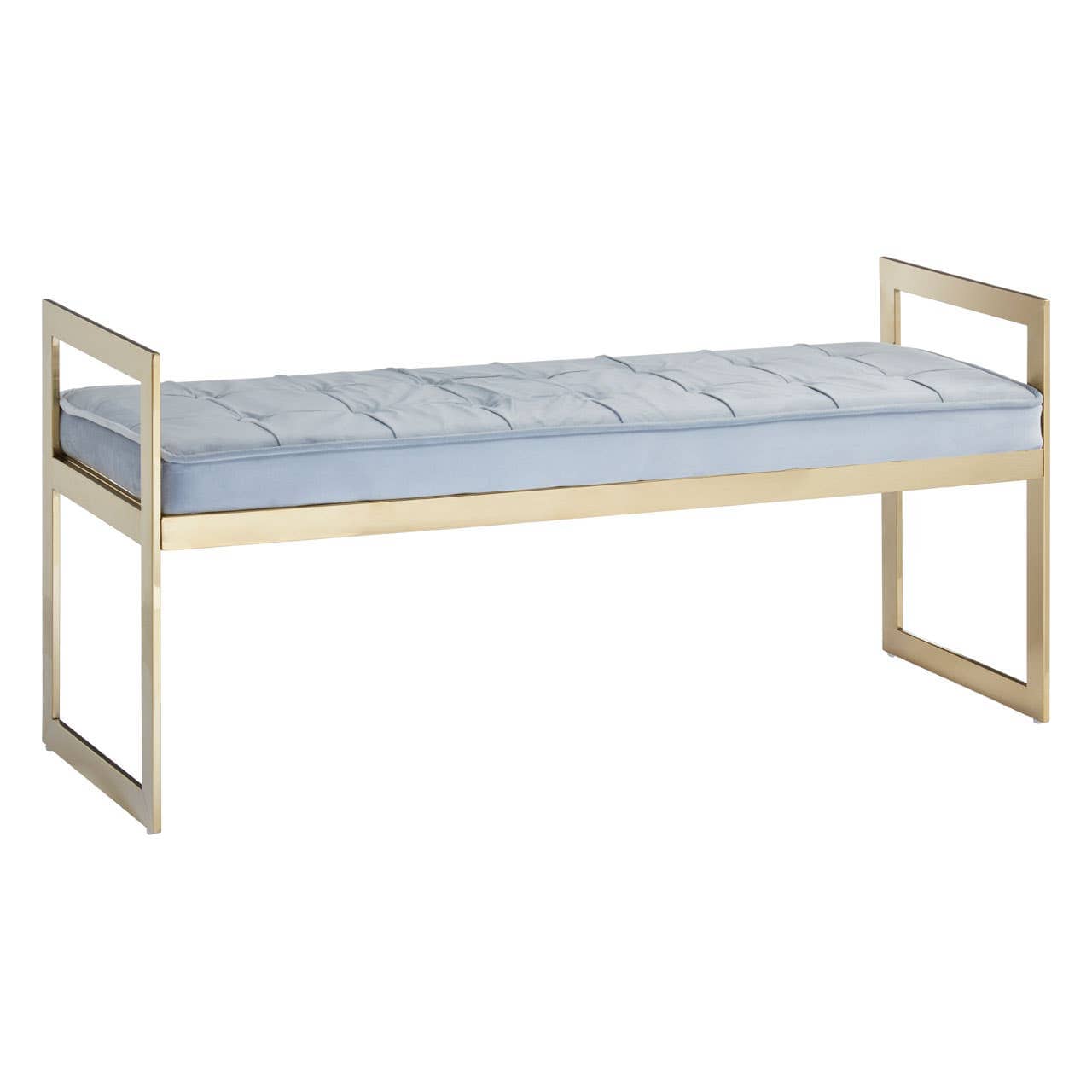 Noosa & Co. Living Allure Powder Blue / Gold Tufted Bench House of Isabella UK