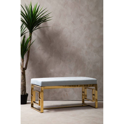 Noosa & Co. Living Allure Powder Grey Tufted Bench House of Isabella UK