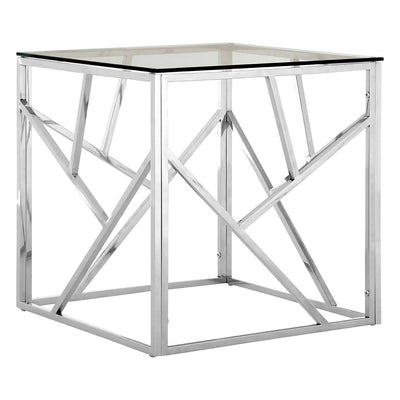Noosa & Co. Living Allure Stainless Steel Geometric End Table House of Isabella UK