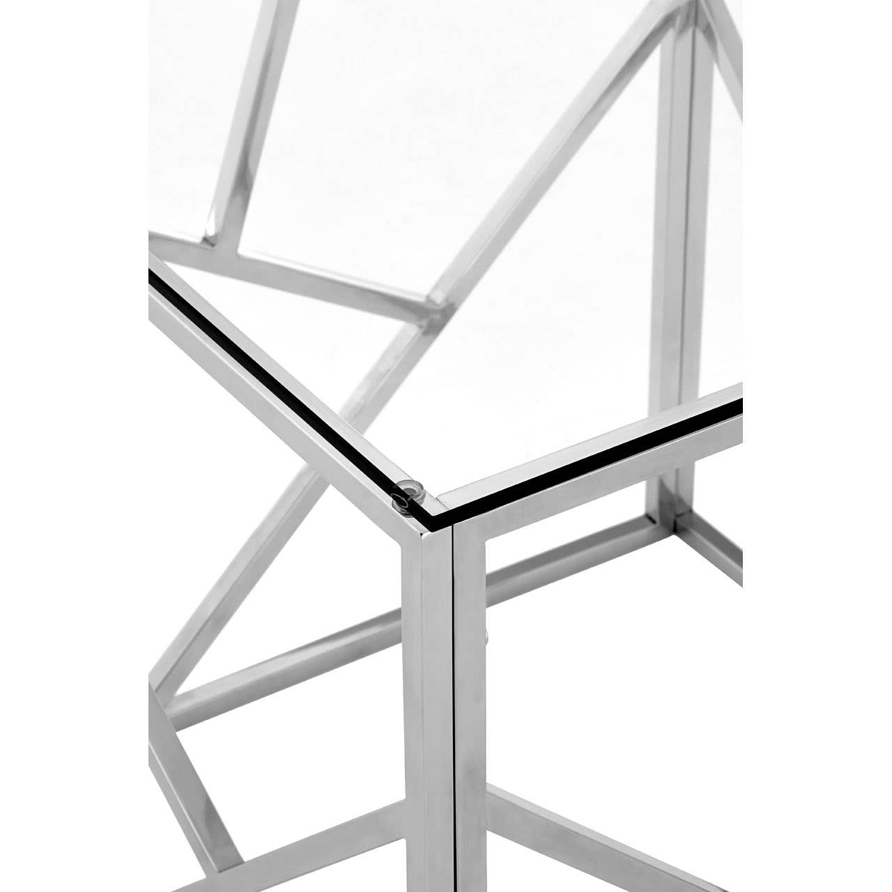 Noosa & Co. Living Allure Stainless Steel Geometric End Table House of Isabella UK