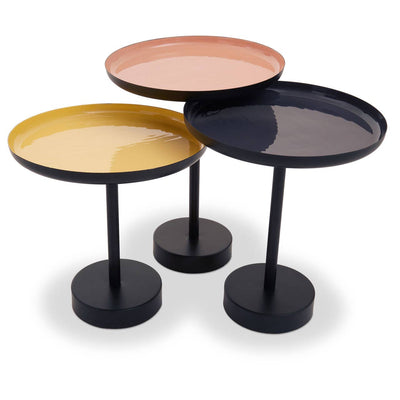 Noosa & Co. Living Amira Set Of Three Gold And Black Tray Tables House of Isabella UK