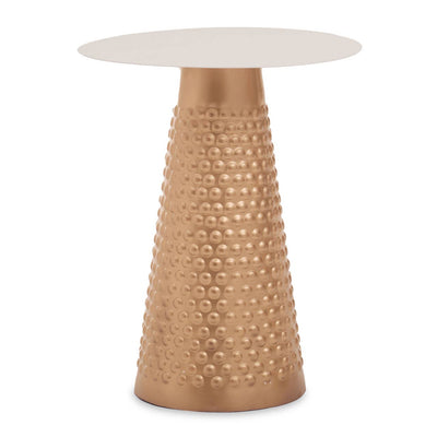 Noosa & Co. Living Amira White Top Gold Base Side Table House of Isabella UK