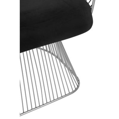 Noosa & Co. Living Anzio Black Velvet And Brushed Silver Chair House of Isabella UK