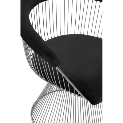 Noosa & Co. Living Anzio Black Velvet And Brushed Silver Chair House of Isabella UK