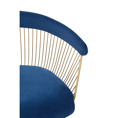 Noosa & Co. Living Anzio Navy Blue Velvet And Brushed Gold Chair House of Isabella UK