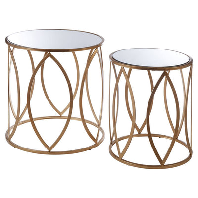 Noosa & Co. Living Arcana Gold Finish Side Tables - Set Of 2 House of Isabella UK