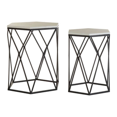 Noosa & Co. Living Arcana Hexagonal Side Tables - Set Of 2 House of Isabella UK
