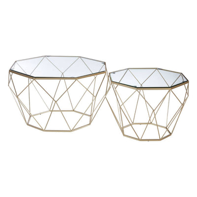 Noosa & Co. Living Arcana Set Of 2 Clear Glass Tables House of Isabella UK