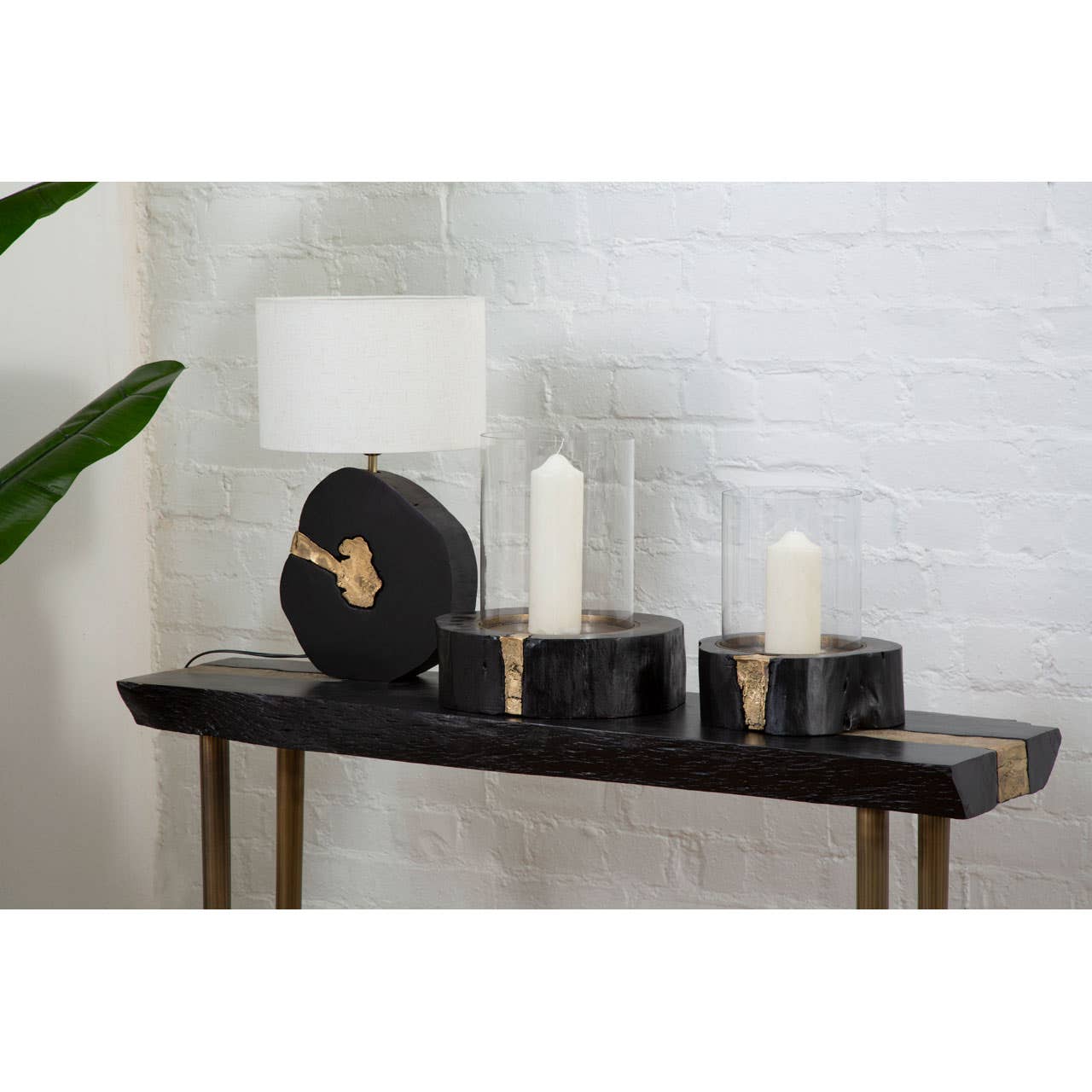 Noosa & Co. Living Asamra Console Table With Black Top House of Isabella UK