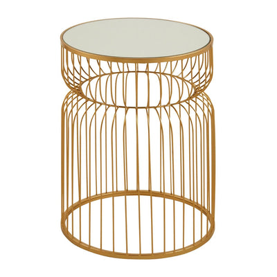 Noosa & Co. Living Avantis Gold Metal Wireframe Round Side Table House of Isabella UK