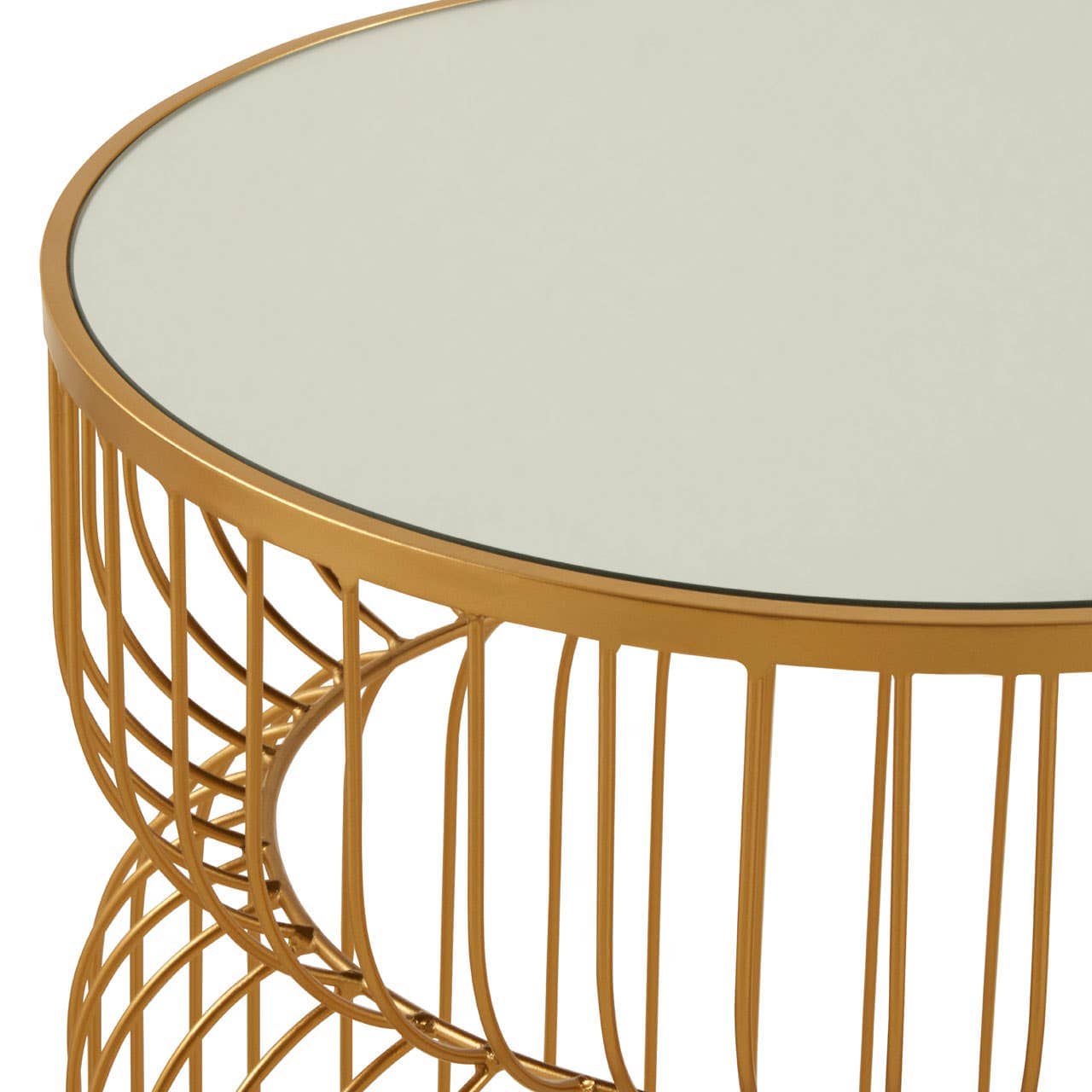 Noosa & Co. Living Avantis Gold Metal Wireframe Round Side Table House of Isabella UK