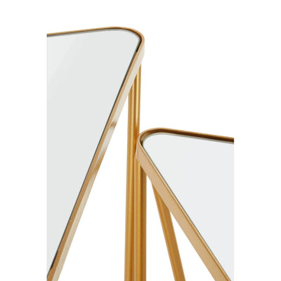 Noosa & Co. Living Avantis Set Of 2 Gold Finish Triangle Tables House of Isabella UK