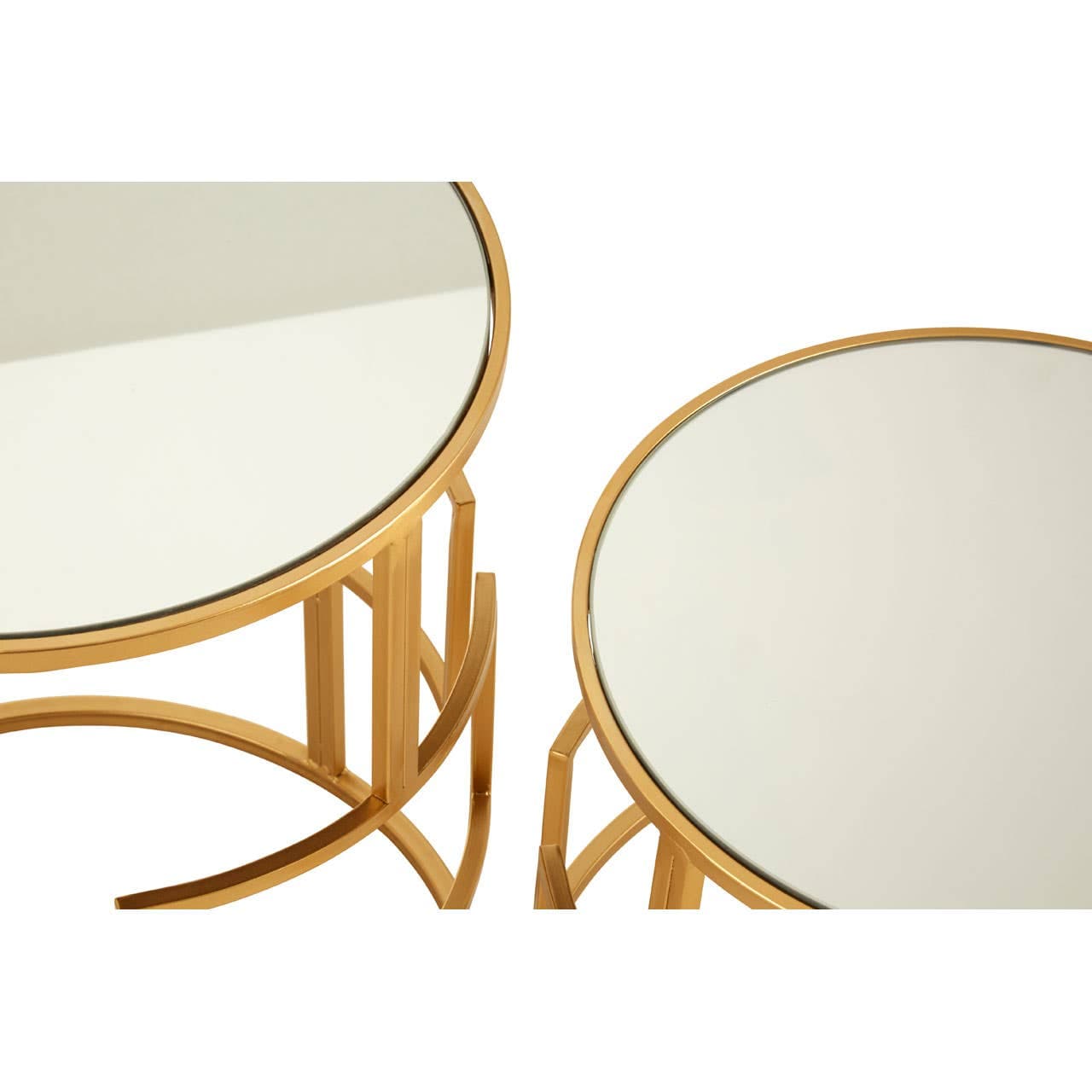 Noosa & Co. Living Avantis Set Of 2 Gold Metal/Round Side Tables House of Isabella UK