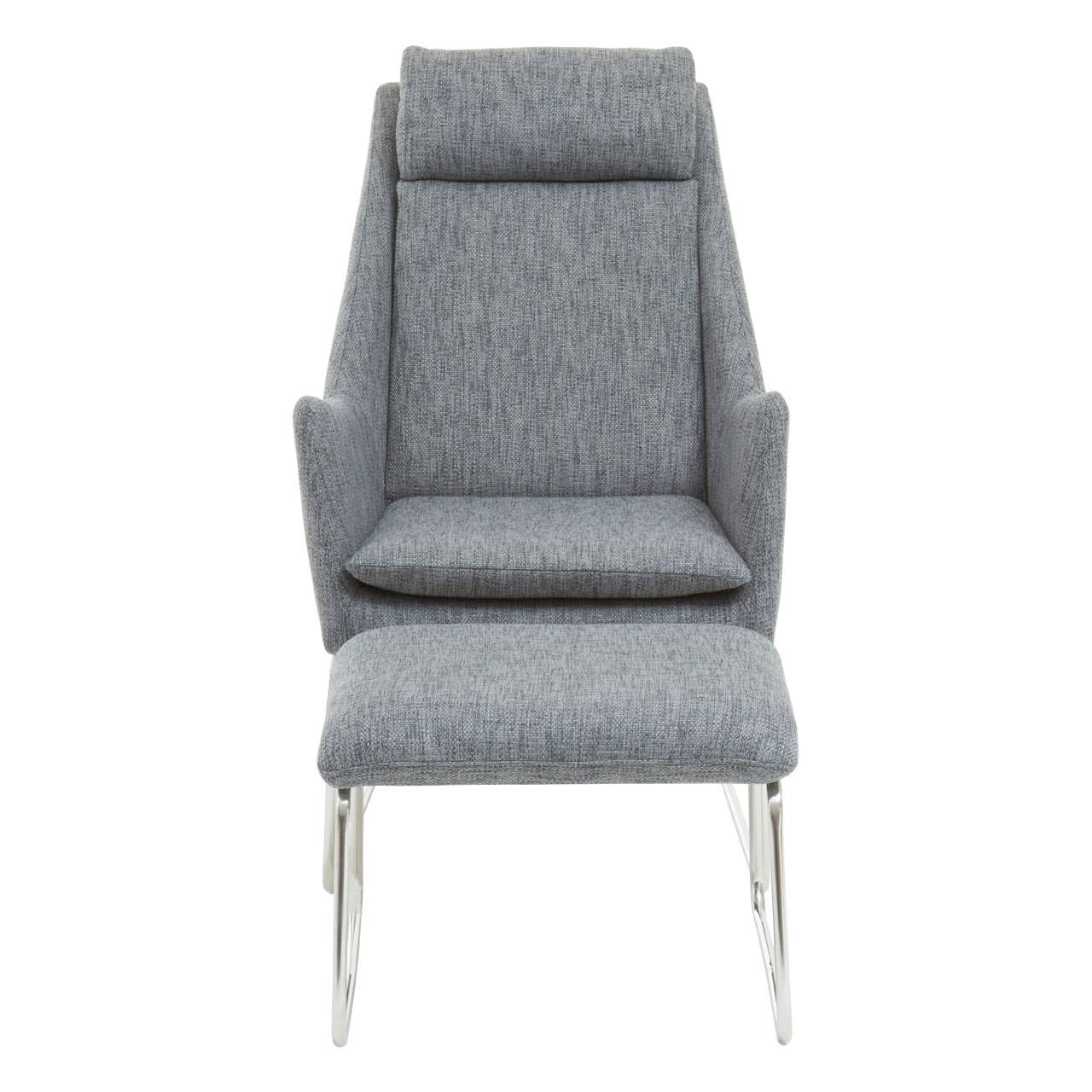 Noosa & Co. Living Azalea Grey Fabric Chair And Footstool House of Isabella UK