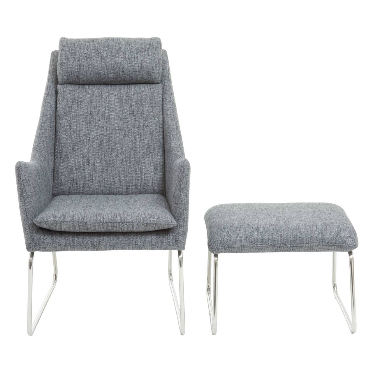 Noosa & Co. Living Azalea Grey Fabric Chair And Footstool House of Isabella UK
