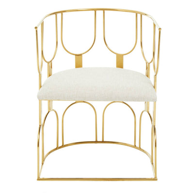 Noosa & Co. Living Azalea Natural And Gold Finish Chair | OUTLET House of Isabella UK