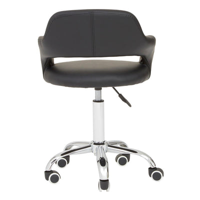 Noosa & Co. Living Black Pu Home Office Chair With Curved Back House of Isabella UK