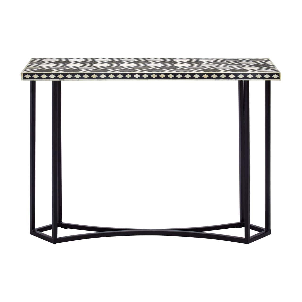 Noosa & Co. Living Boho Console Table With Metal Base House of Isabella UK