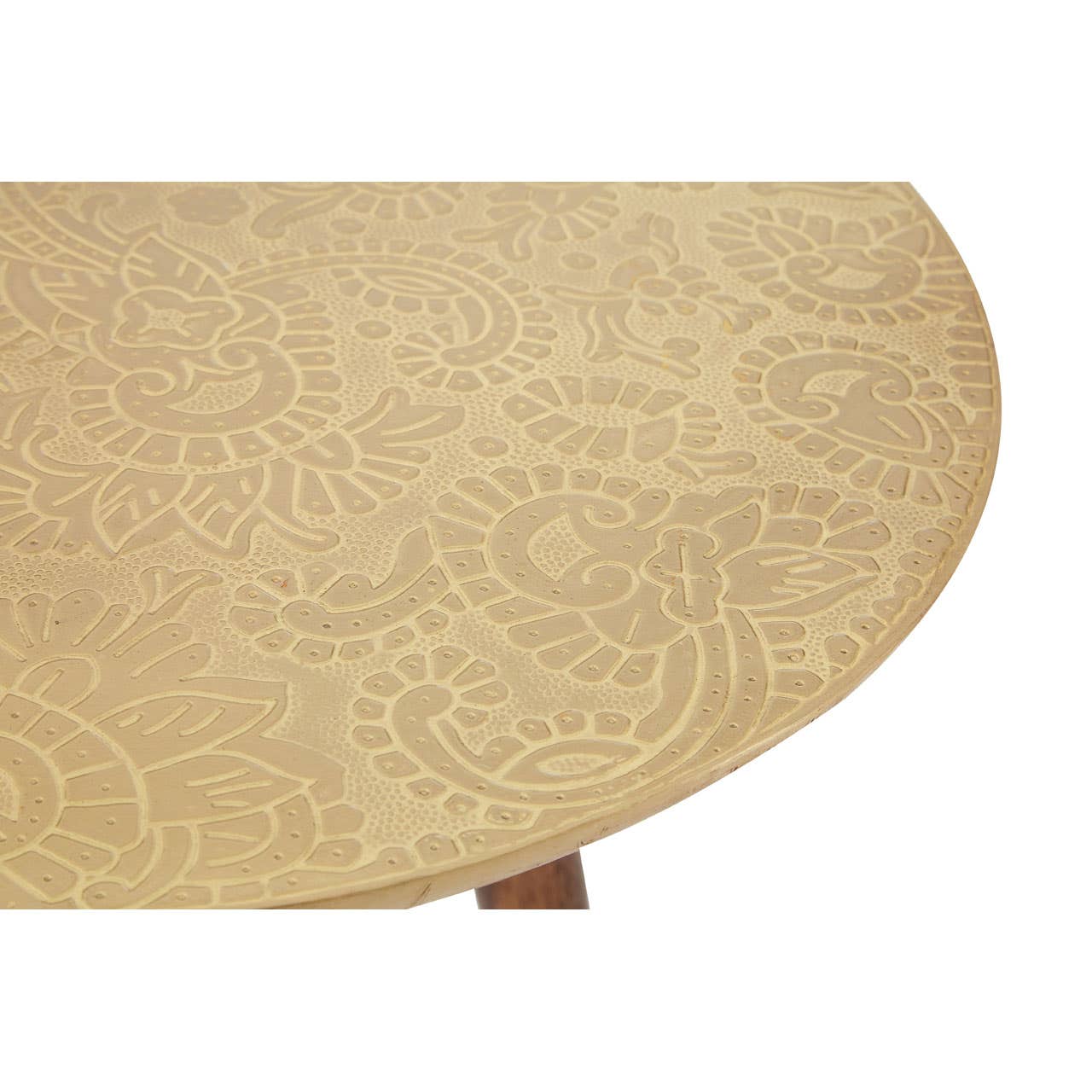 Noosa & Co. Living Boho Metal And Gold Finish Carve Side Table House of Isabella UK