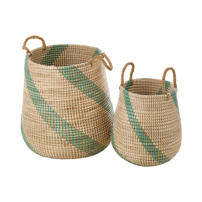 Noosa & Co. Living Bora Set Of 2 Seagrass Storage Baskets House of Isabella UK