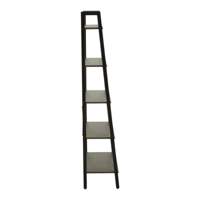 Noosa & Co. Living Bradbury Five Tier Dark Oak Veneer Ladder Shelf Unit House of Isabella UK