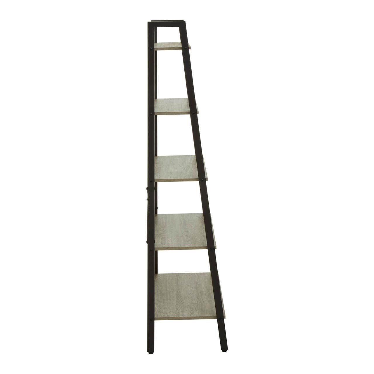 Noosa & Co. Living Bradbury Five Tier Grey Oak Veneer Ladder Shelf Unit House of Isabella UK