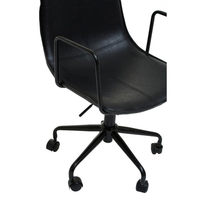 Noosa & Co. Living Branson Black Leather Home Office Chair House of Isabella UK