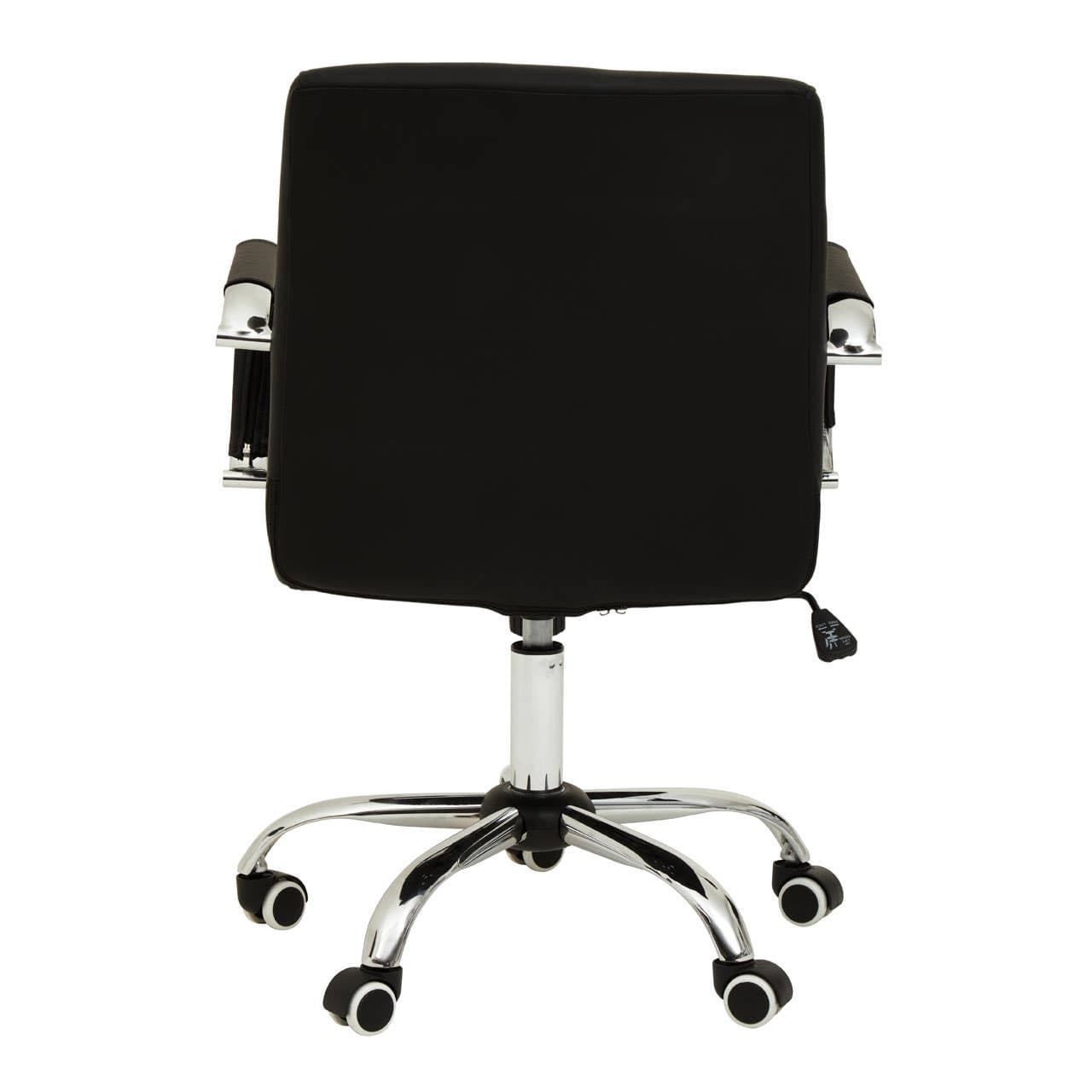 Noosa & Co. Living Brent Black Leather Effect And Chrome Home Office Chair House of Isabella UK