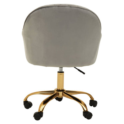 Noosa & Co. Living Brent Grey Velvet And Gold Home Office Chair House of Isabella UK