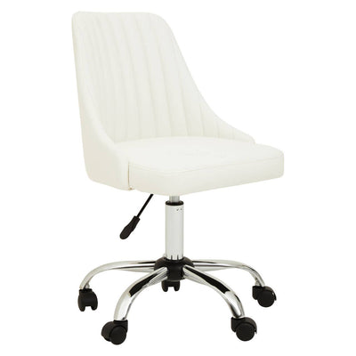 Noosa & Co. Living Brent Off-White Leather Effect Home Office Chair House of Isabella UK