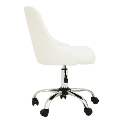 Noosa & Co. Living Brent Off-White Leather Effect Home Office Chair House of Isabella UK