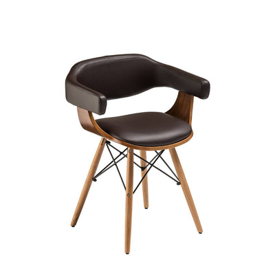 Noosa & Co. Living Brown Leather Effect Beech Wood Legs Chair House of Isabella UK