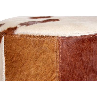 Noosa & Co. Living Brown/White Genuine Cowhide Ottoman House of Isabella UK