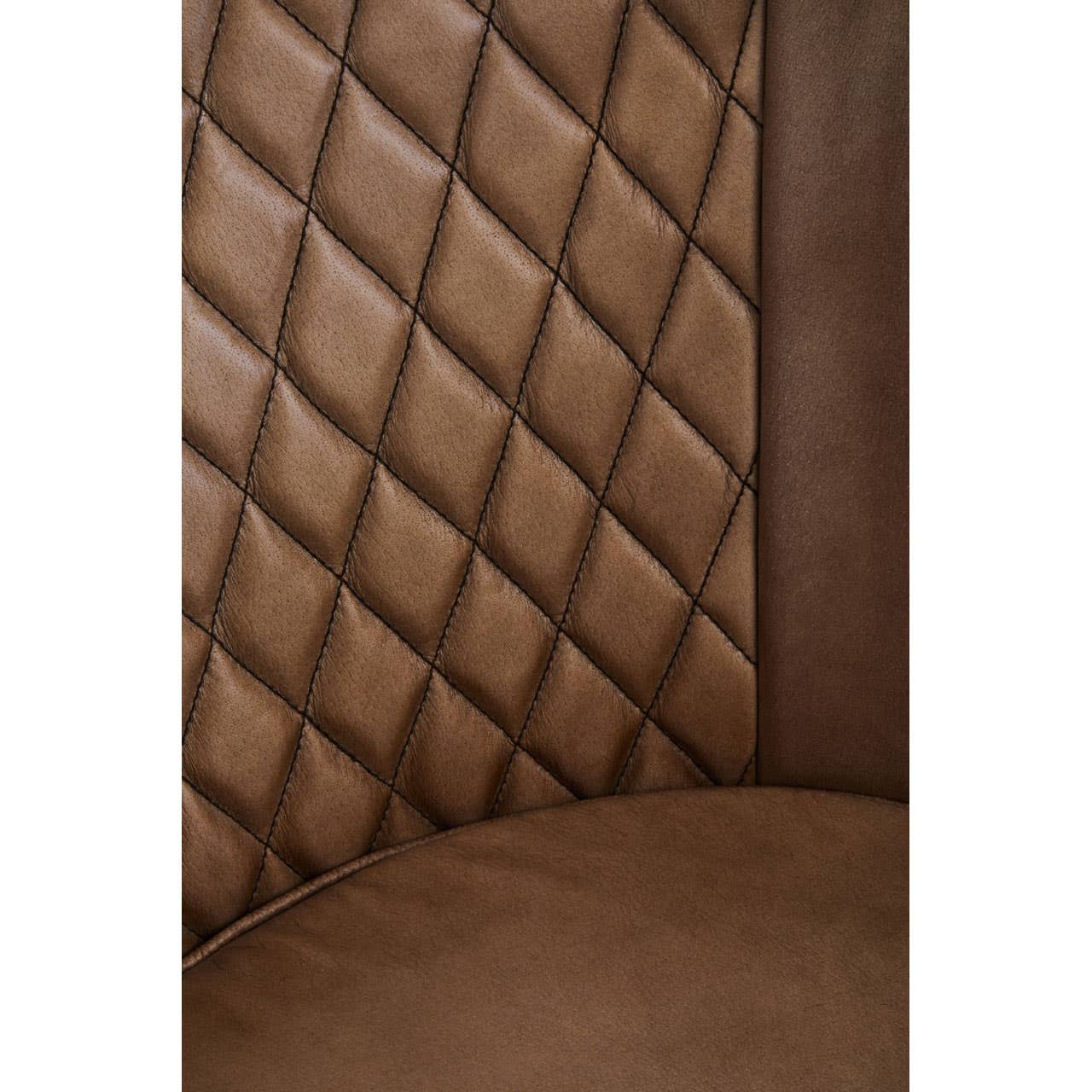 Noosa & Co. Living Buffalo Brown Leather Diamond Tufted Chair House of Isabella UK